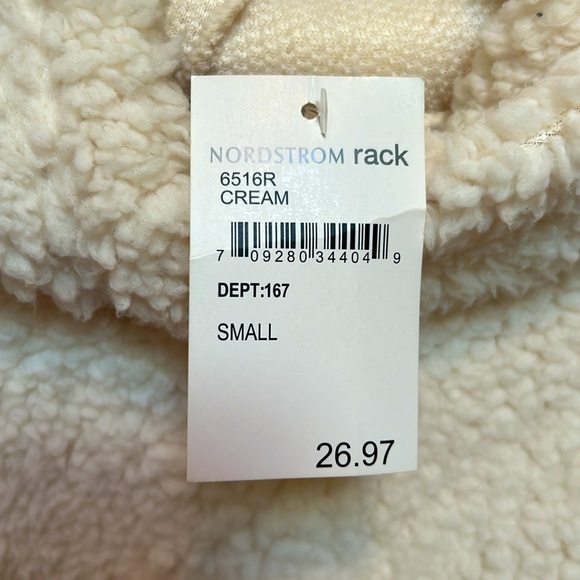 Nordstrom rack by Cotton Emporium size small/crop. Cream color. attached hood. - Picture 3 of 3